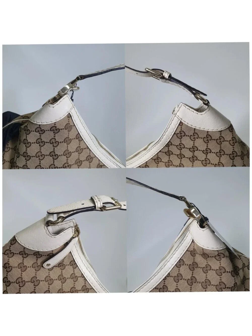 Authentic Gucci GG Canvas Abbey Hobo Shoulder Bag